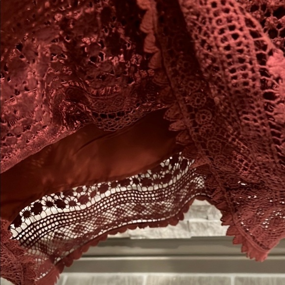 Anthropologie 02Sky Rust Lace Sheath Dress size Large - Picture 8 of 13